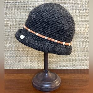 🌟HP🌟Emily Sun Hat Charcoal Gray Wool Knit Bucket Hat by Nirvanna Designs